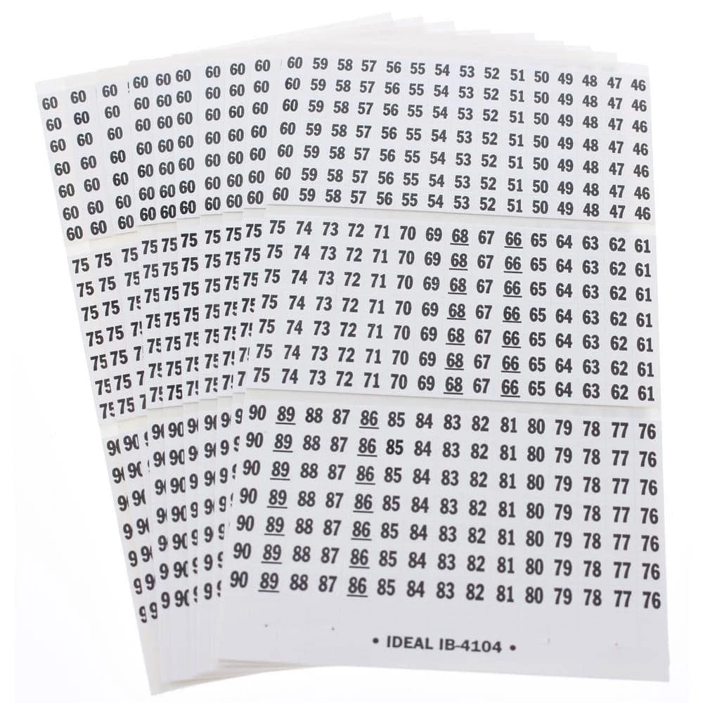 Wire Marker Booklet, Legend 46-90, (Standard Package 2 Booklets, 10 Cards Each) by IDEAL 3 Wire Marker Booklet, Legend 46-90, (Standard Package 2 Booklets, 10 Cards Each) by IDEAL - Image 3