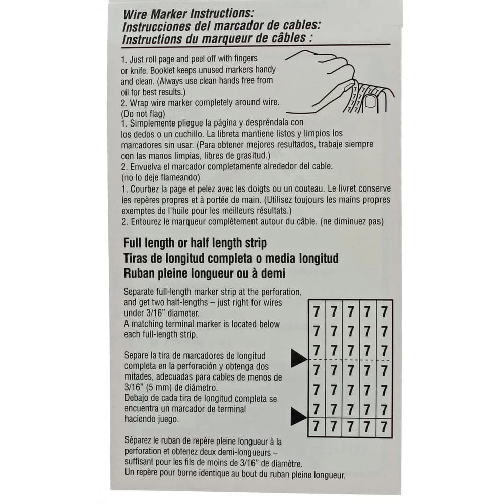 Buchanan Wire Marker Booklet 1-45 (10 Markers per Booklet, Standard Package 2 Booklets) by IDEAL 4 Buchanan Wire Marker Booklet 1-45 (10 Markers per Booklet, Standard Package 2 Booklets) by IDEAL - Image 4