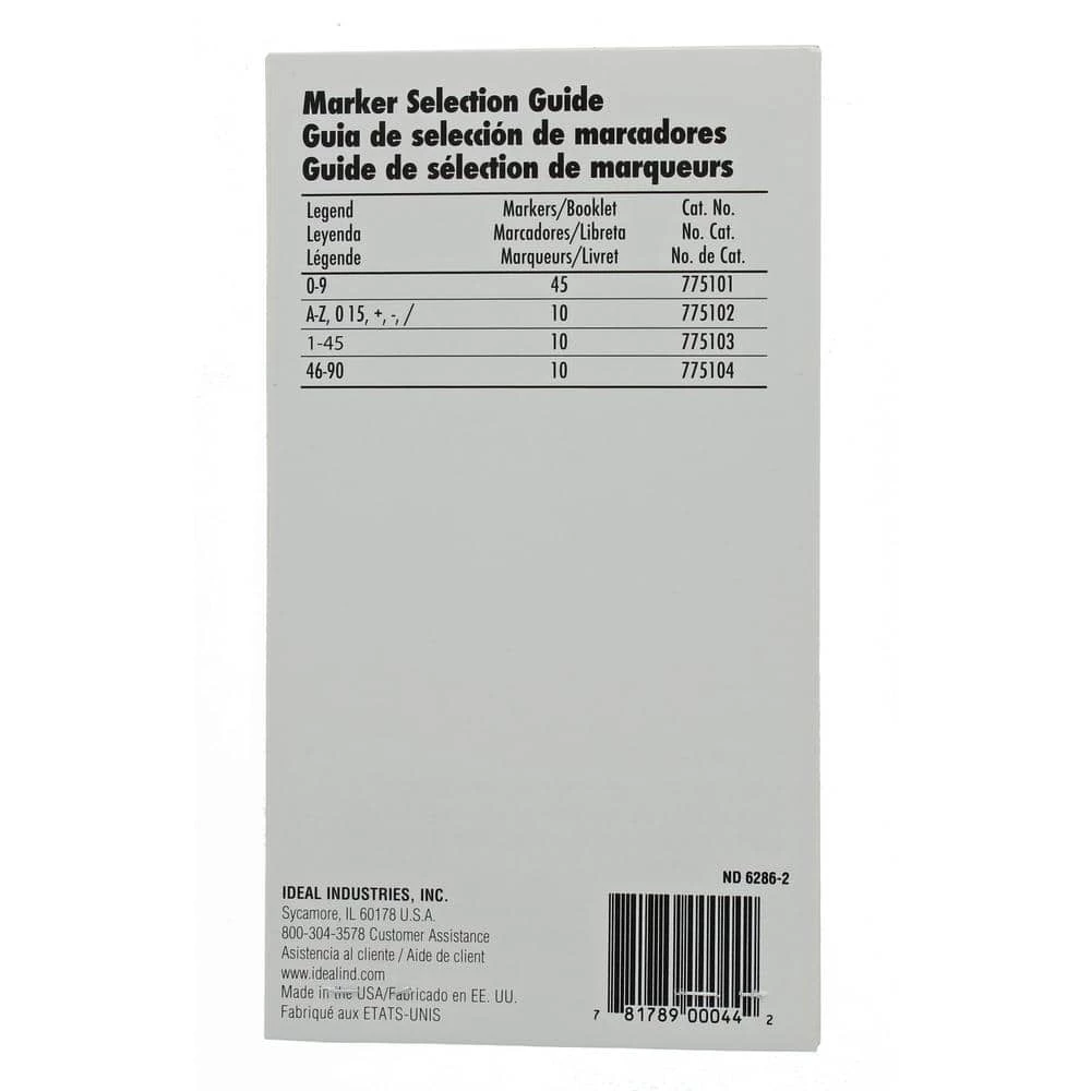 Buchanan Wire Marker Booklet 1-45 (10 Markers per Booklet, Standard Package 2 Booklets) by IDEAL 2 Buchanan Wire Marker Booklet 1-45 (10 Markers per Booklet, Standard Package 2 Booklets) by IDEAL - Image 2