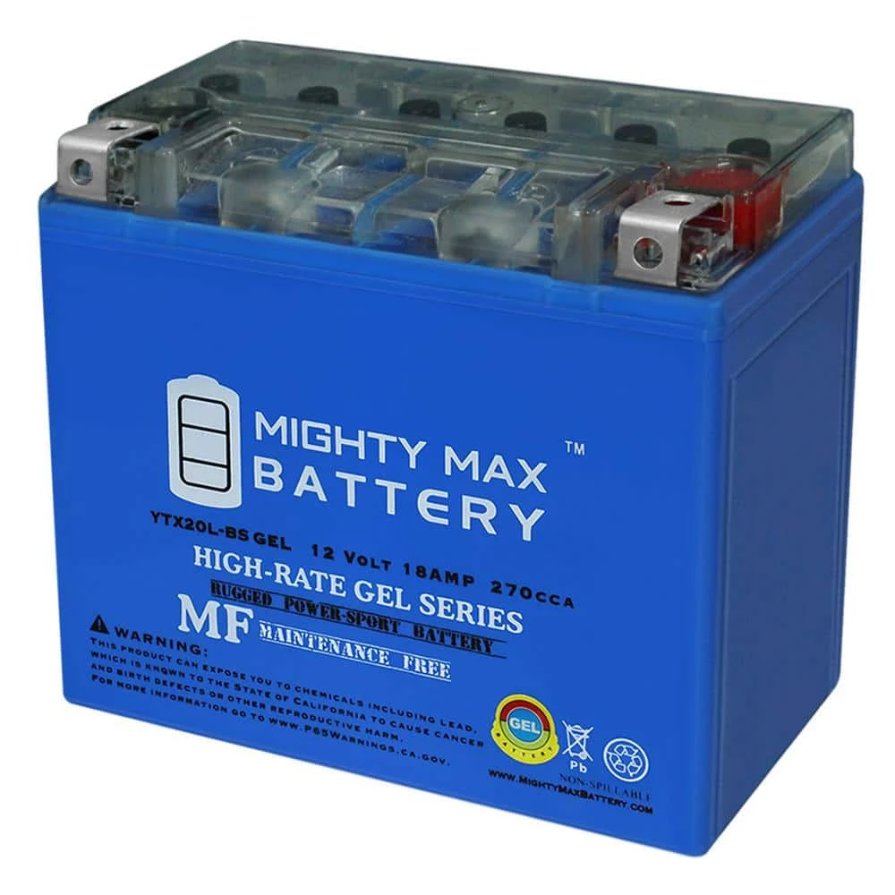 YTX20L-BS GEL Battery Replacement for Yamaha BTY-YTX20-LB-S0-00 by MIGHTY MAX BATTERY 1 YTX20L-BS GEL Battery Replacement for Yamaha BTY-YTX20-LB-S0-00 by MIGHTY MAX BATTERY