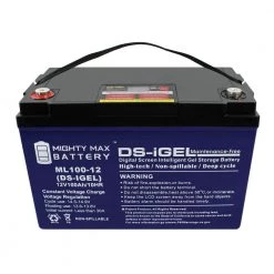 12-Volt 100 Ah Sealed Lead Acid (SLA) Rechargeable GEL Battery by MIGHTY MAX BATTERY -Cooper Bussmann sale mighty max battery 12v batteries ml100 12gel 44 1000
