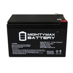 12 -Volt 15 Ah Sealed Lead Acid Rechargeable F2 Terminal Battery (6-Pack) by MIGHTY MAX BATTERY -Cooper Bussmann sale mighty max battery 12v batteries ml15 12mp6 4f 1000