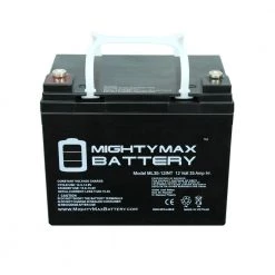 12-Volt 35 Ah SLA (Sealed Lead Acid) AGM Internal Medical Mobility Replacement Battery (2-Pack) by MIGHTY MAX BATTERY -Cooper Bussmann sale mighty max battery 12v batteries ml35 12intmp2 1f 1000