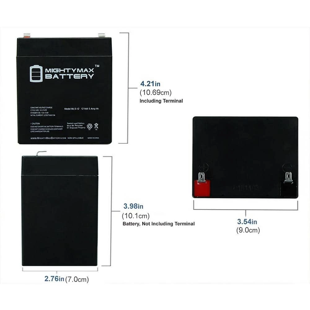 12V 5AH SLA Battery for Garage Door Opener Standby 41B822 by MIGHTY MAX BATTERY 2 12V 5AH SLA Battery for Garage Door Opener Standby 41B822 by MIGHTY MAX BATTERY - Image 2