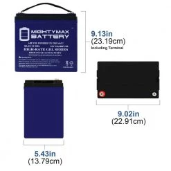 12-Volt 55 Ah Rechargeable GEL Sealed Lead Acid (SLA) Battery by MIGHTY MAX BATTERY 8 12-Volt 55 Ah Rechargeable GEL Sealed Lead Acid (SLA) Battery by MIGHTY MAX BATTERY -Cooper Bussmann sale mighty max battery 12v batteries ml55 12gel 1f 1000