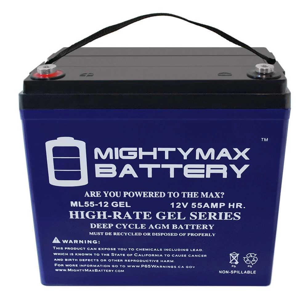 12-Volt 55 Ah Rechargeable GEL Sealed Lead Acid (SLA) Battery by MIGHTY MAX BATTERY 5 12-Volt 55 Ah Rechargeable GEL Sealed Lead Acid (SLA) Battery by MIGHTY MAX BATTERY - Image 5