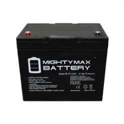 12-Volt 75 Ah Rechargeable Sealed Lead Acid (SLA) Internal Thread Battery by MIGHTY MAX BATTERY 9 12-Volt 75 Ah Rechargeable Sealed Lead Acid (SLA) Internal Thread Battery by MIGHTY MAX BATTERY -Cooper Bussmann sale mighty max battery 12v batteries ml75 12int 44 1000