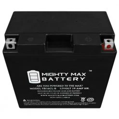 12-Volt 19 Ah 250 CCA High Performance Rechargeable Sealed Lead Acid (SLA) Powersport Battery by MIGHTY MAX BATTERY -Cooper Bussmann sale mighty max battery 12v batteries yb16cl b fa 1000