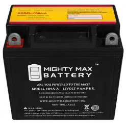12-Volt 9 Ah 130 CCA Rechargeable Sealed Lead Acid (SLA) Powersport Battery by MIGHTY MAX BATTERY -Cooper Bussmann sale mighty max battery 12v batteries yb9a a fa 1000