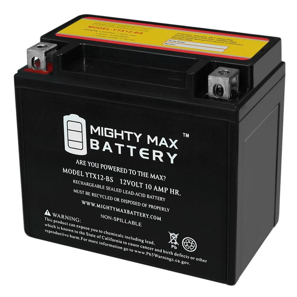 12-Volt 10 Ah 180 CCA Rechargeable Sealed Lead Acid (SLA) Powersport Battery by MIGHTY MAX BATTERY 1 12-Volt 10 Ah 180 CCA Rechargeable Sealed Lead Acid (SLA) Powersport Battery by MIGHTY MAX BATTERY