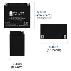 12-Volt 12 Ah 200 CCA Rechargeable Sealed Lead Acid (SLA) Powersport Battery by MIGHTY MAX BATTERY 10 12-Volt 12 Ah 200 CCA Rechargeable Sealed Lead Acid (SLA) Powersport Battery by MIGHTY MAX BATTERY -Cooper Bussmann sale mighty max battery 12v batteries ytx14l bs 44 1000