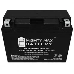 12-Volt 21 Ah 350 CCA Rechargeable Sealed Lead Acid (SLA) Powersport Battery by MIGHTY MAX BATTERY 11 12-Volt 21 Ah 350 CCA Rechargeable Sealed Lead Acid (SLA) Powersport Battery by MIGHTY MAX BATTERY -Cooper Bussmann sale mighty max battery 12v batteries ytx24hl bs fa 1000
