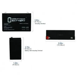 6 -Volt 12 Ah Rechargeable F2 Terminal Sealed Lead Acid Battery by MIGHTY MAX BATTERY -Cooper Bussmann sale mighty max battery 6v batteries ml12 6f296 1f 1000