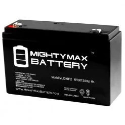6 -Volt 12 Ah Rechargeable F2 Terminal Sealed Lead Acid Battery by MIGHTY MAX BATTERY