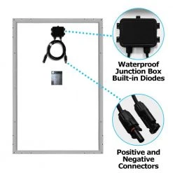 100-Watt 12-Volt Polycrystalline Solar Panel for RV's, Boats and Off Grid Applications by MIGHTY MAX BATTERY -Cooper Bussmann sale mighty max battery solar panels mls 100wp 1f 1000
