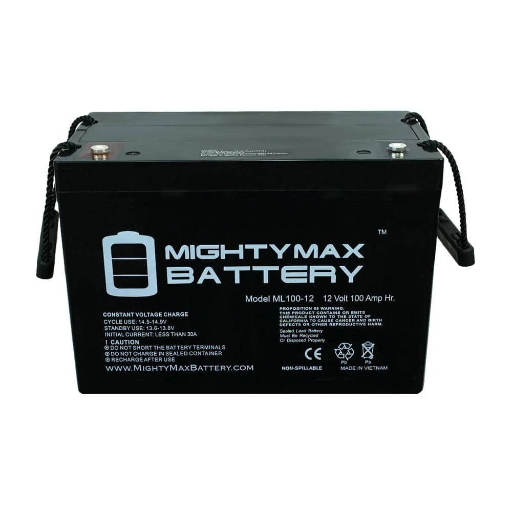 12V 100Ah SLA Replacement Battery compatible with Interstate DCM0100 by MIGHTY MAX BATTERY 5 12V 100Ah SLA Replacement Battery compatible with Interstate DCM0100 by MIGHTY MAX BATTERY - Image 5