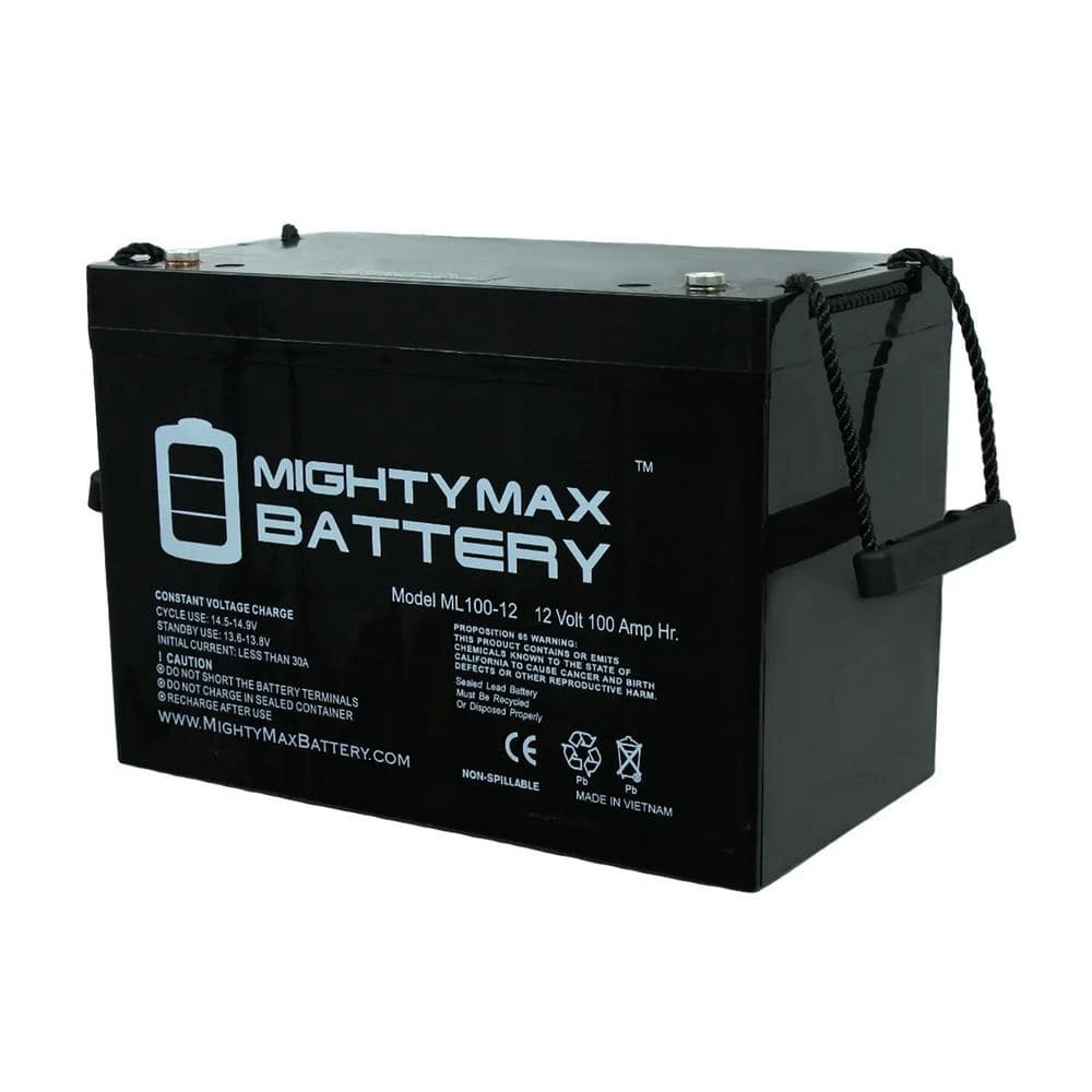 12V 100Ah SLA Replacement Battery compatible with Interstate DCM0100 by MIGHTY MAX BATTERY 1 12V 100Ah SLA Replacement Battery compatible with Interstate DCM0100 by MIGHTY MAX BATTERY