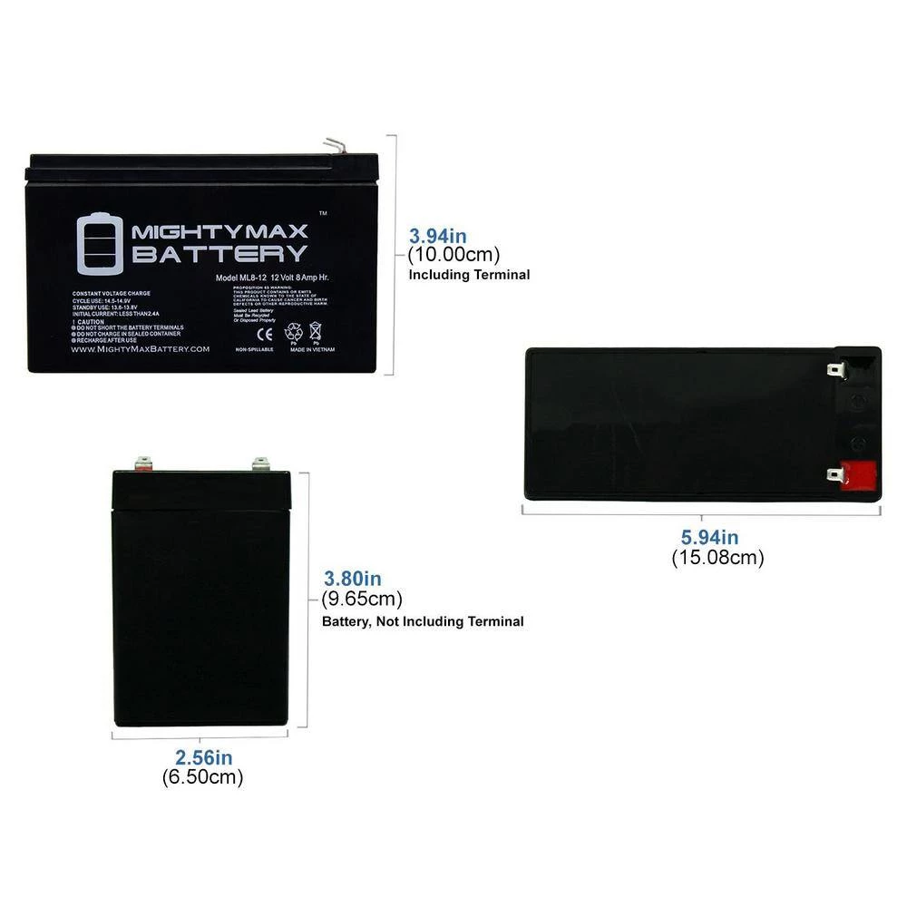 12-Volt 8Ah Battery Replacement for Texas Hunter 250 lbs. Fish Feeder by MIGHTY MAX BATTERY 2 12-Volt 8Ah Battery Replacement for Texas Hunter 250 lbs. Fish Feeder by MIGHTY MAX BATTERY - Image 2